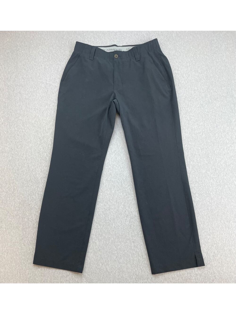 Under Armour Pants Mens 32 x 30 Black Performance Chino Flat Front Straight Golf